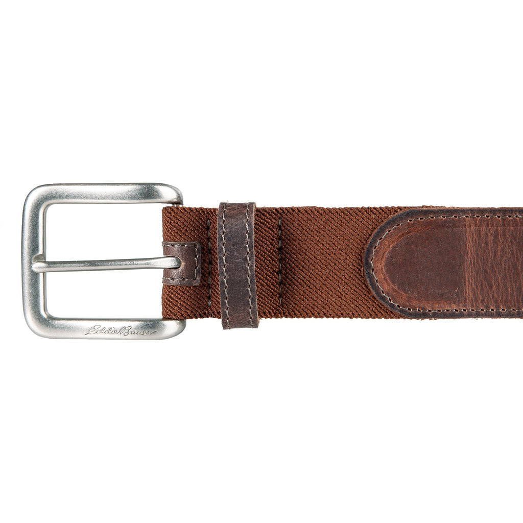 Men's Rugged Leather Belt With Stretch Tab