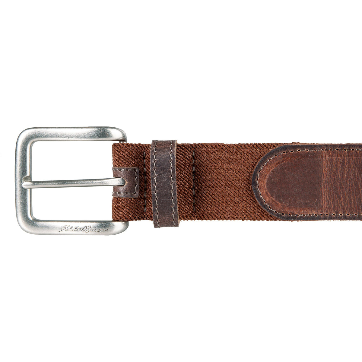 Men's Rugged Leather Belt With Stretch Tab