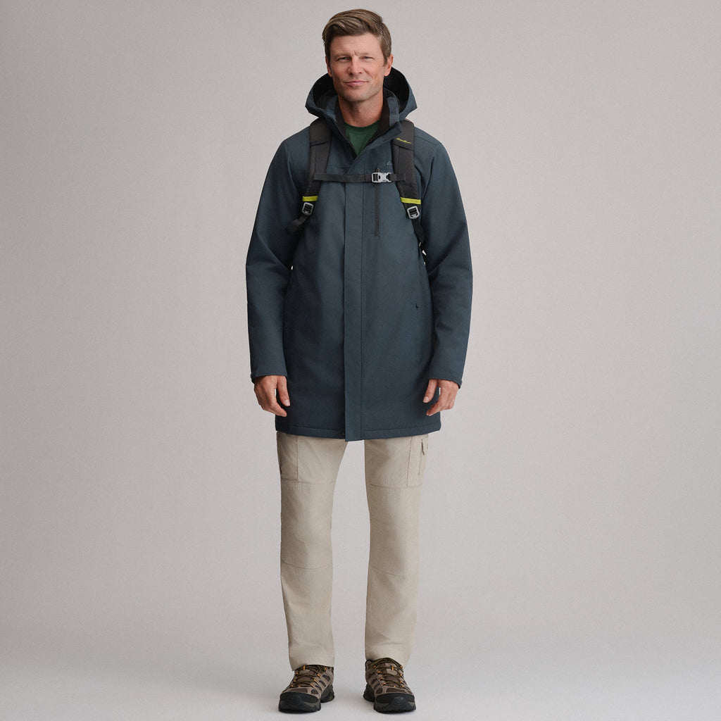 Men's Mainstay Insulated Waterproof Hooded Trench Coat