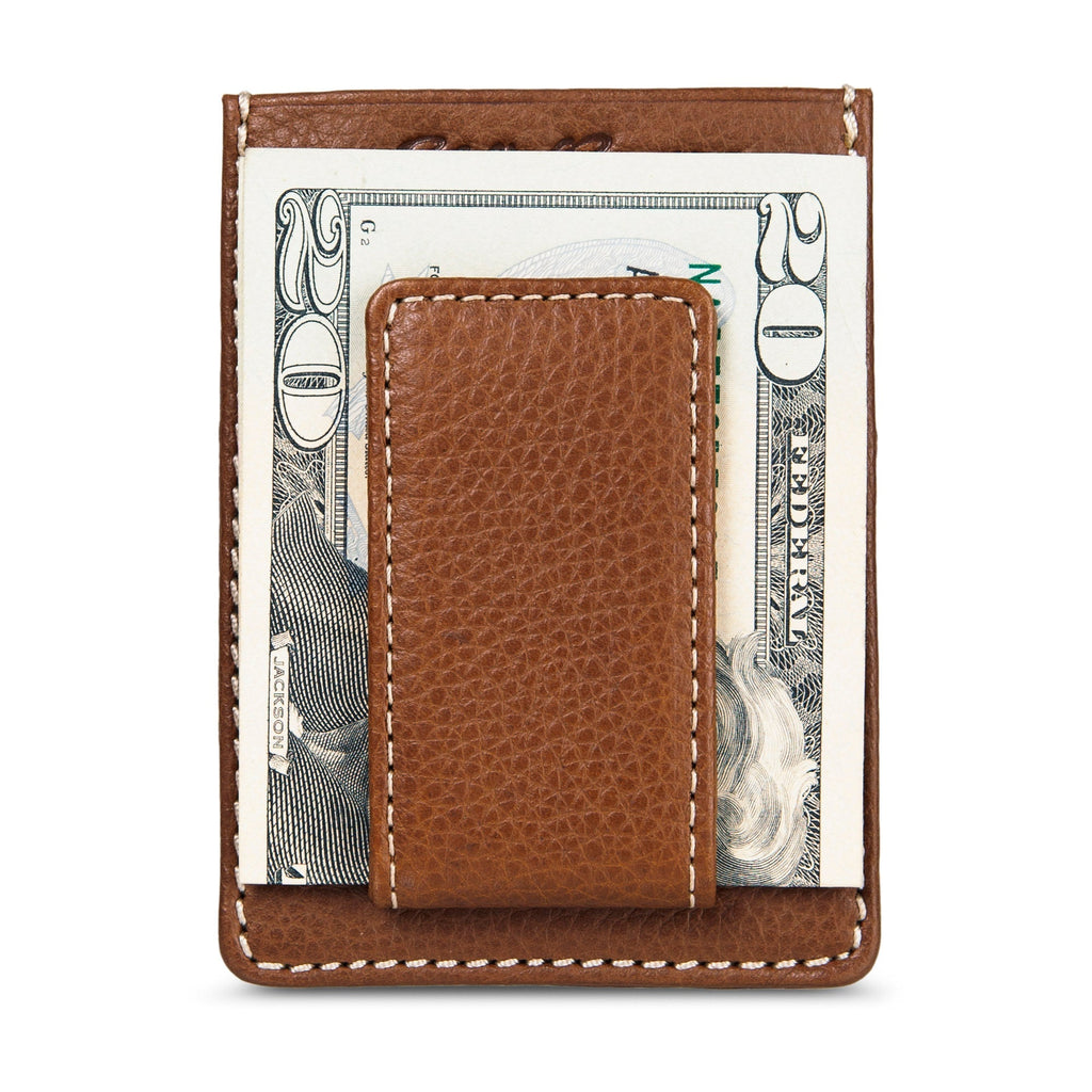 EB Signature Top Stitch Magnetic Leather Card Case