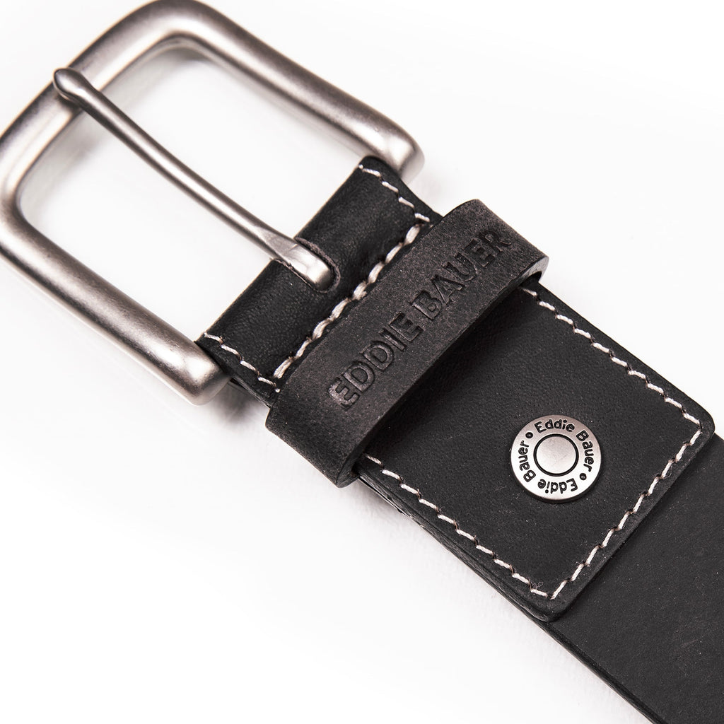 Men's Bridle Leather Belt With Nickel Finish Buckle