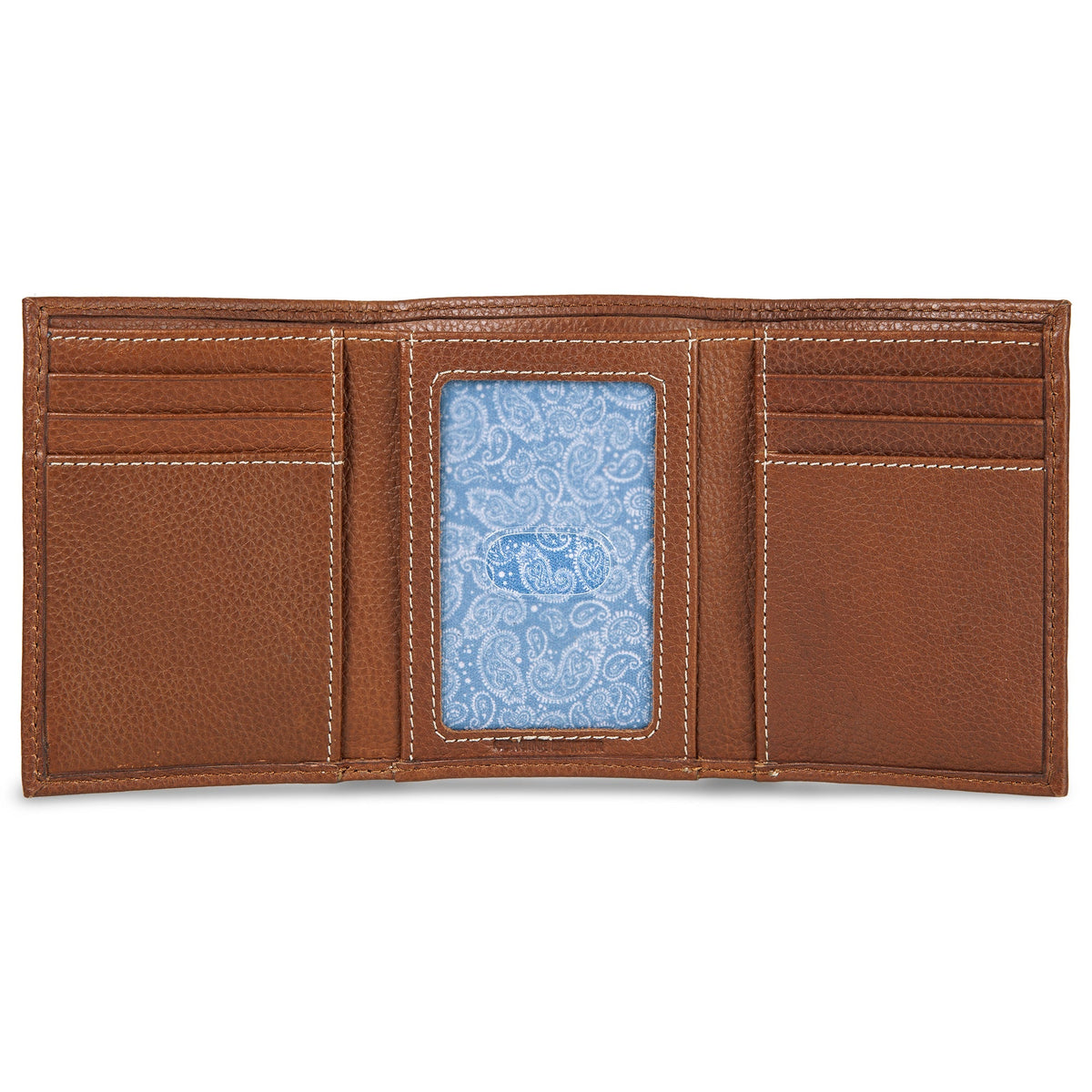 EB Signature Top Stitch Leather Trifold Wallet