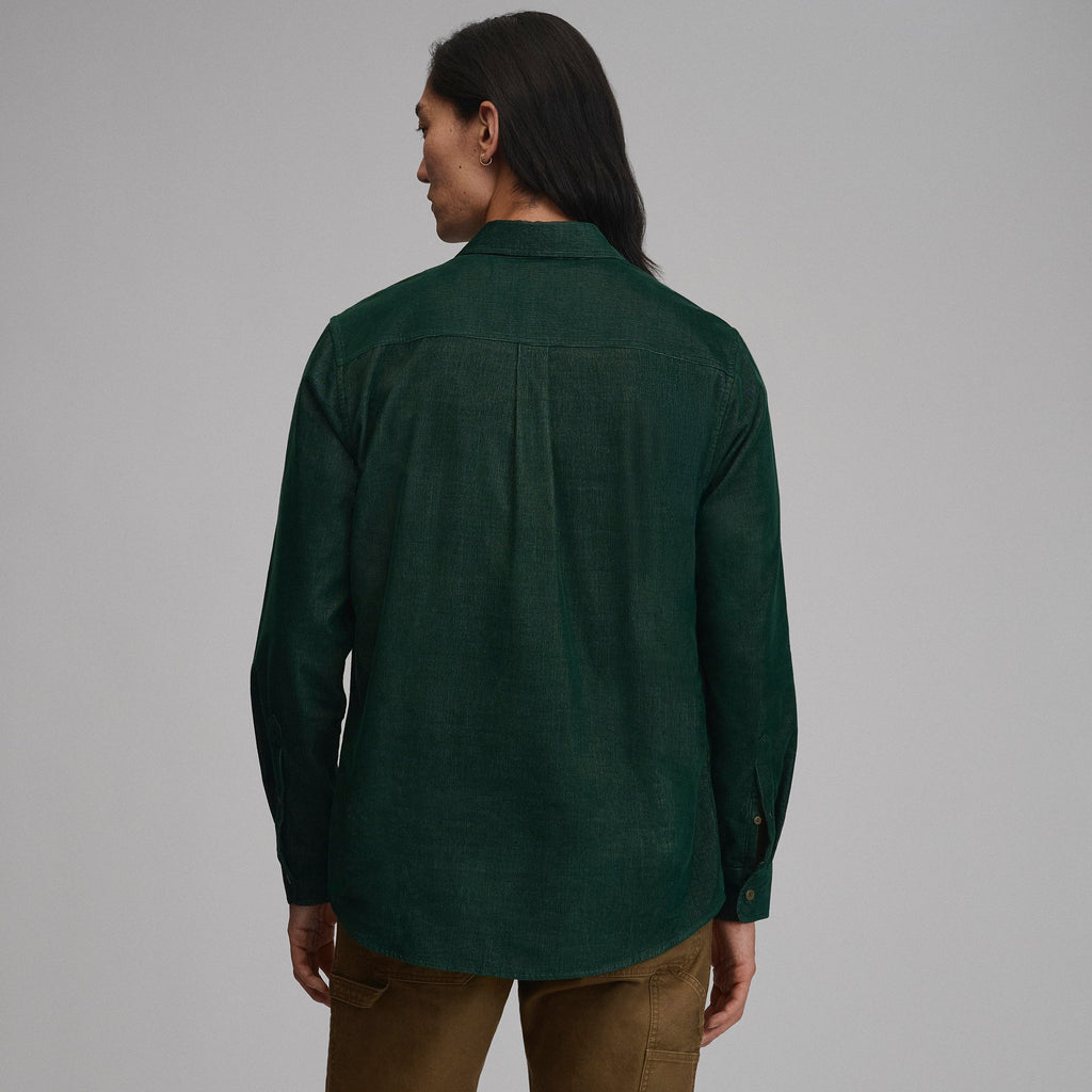 Men's Long-Sleeve Fine Wale Corduroy Shirt - Solid