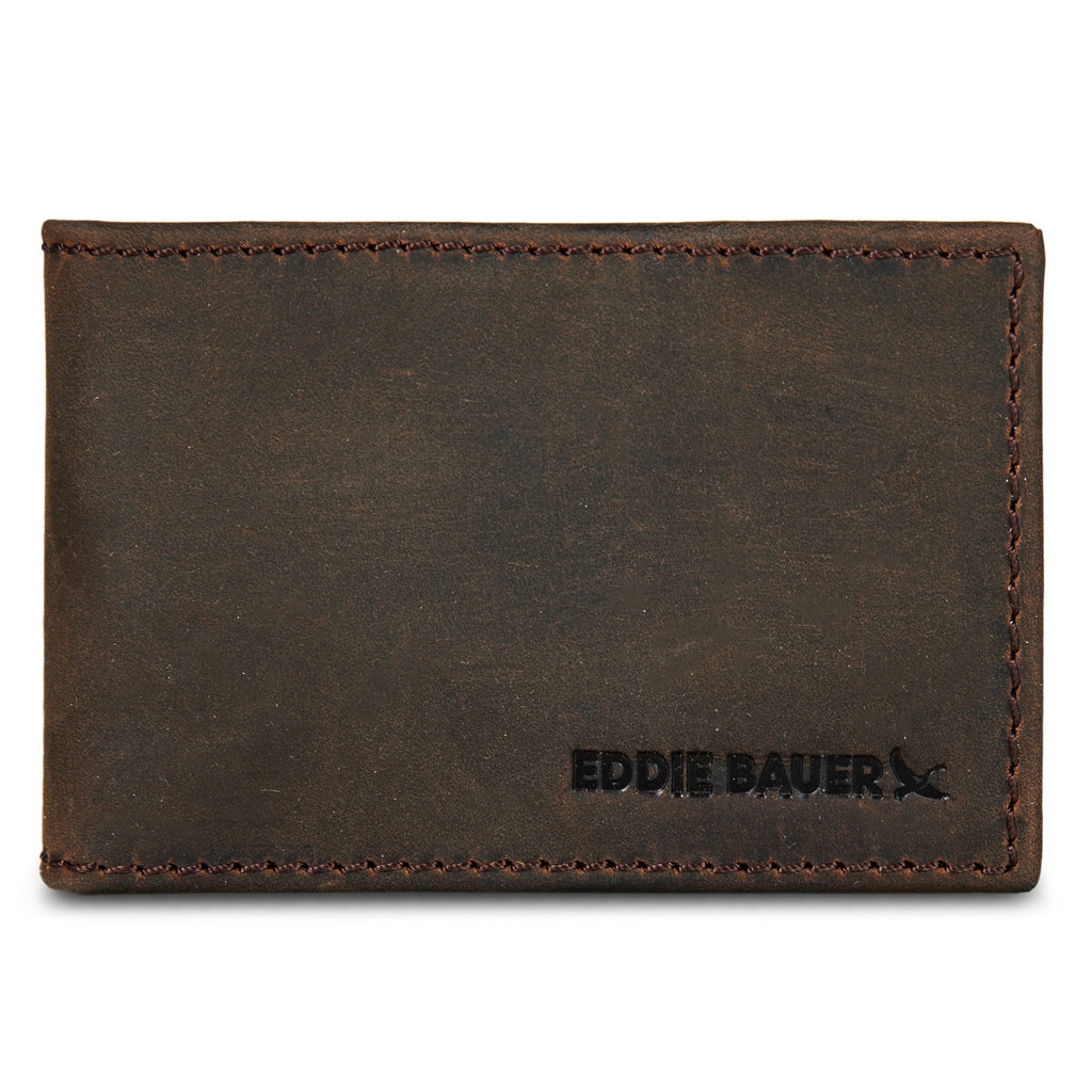 Money Clip Bifold Leather Wallet With Embossed Sasquatch