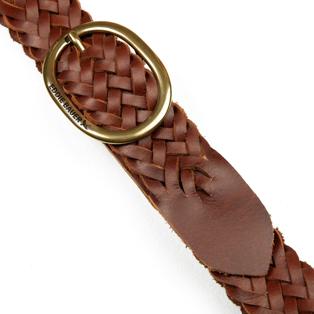 Women's Center Bar Woven Leather Belt