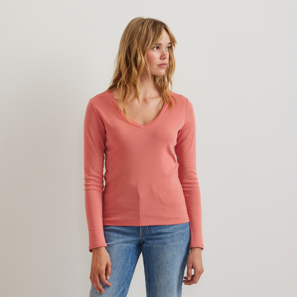 Women's Everyday Long-Sleeve V-Neck T-Shirt
