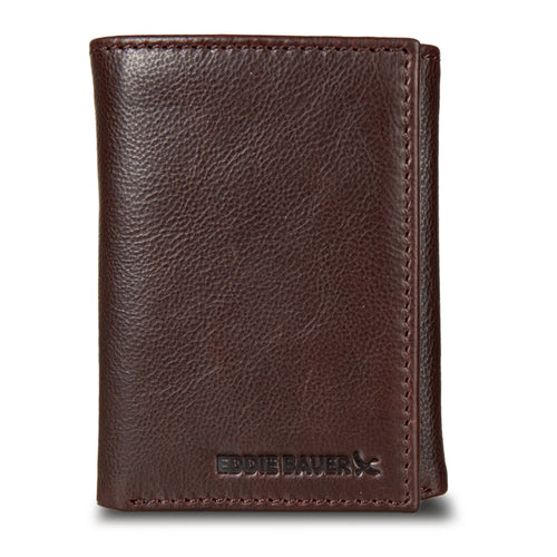 EB Signature Logo Leather Trifold Wallet