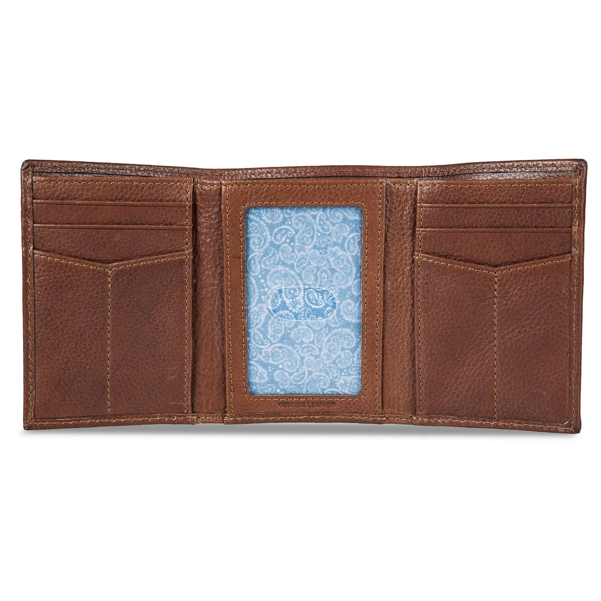 EB Signature Logo Leather Trifold Wallet