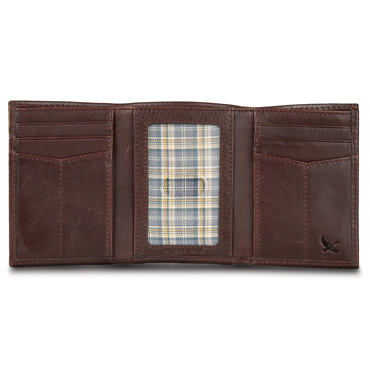 EB Signature Logo Leather Trifold Wallet