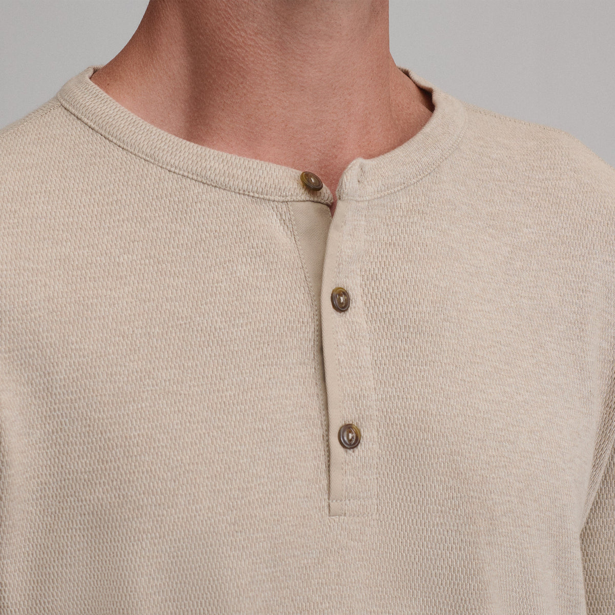 Men's Birds Eye Long-Sleeve Thermal Henley