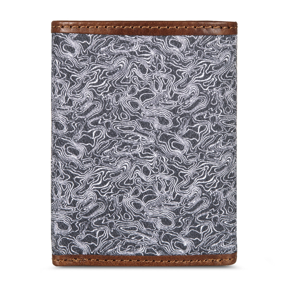 Pioneer Leather And Printed Cotton Canvas Trifold Wallet