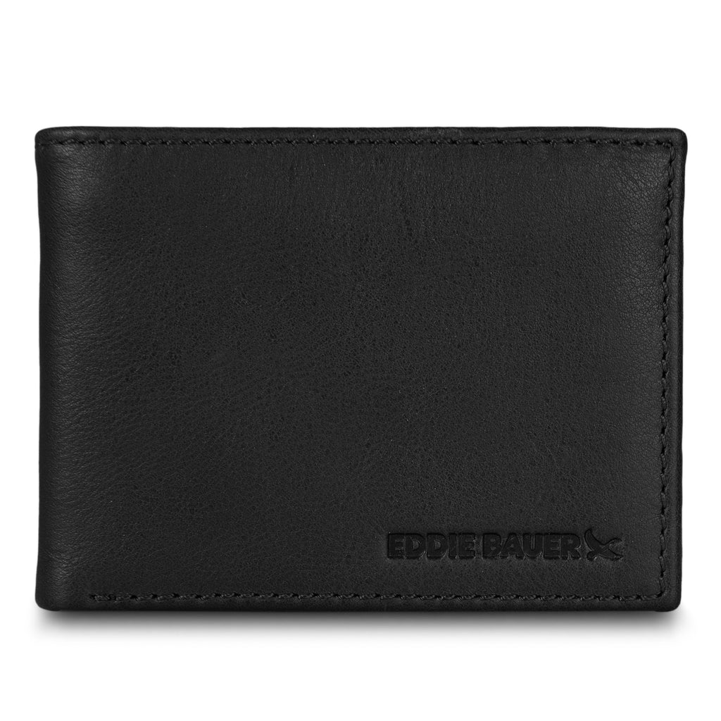 EB Signature Logo Leather Flip Id Bifold Wallet