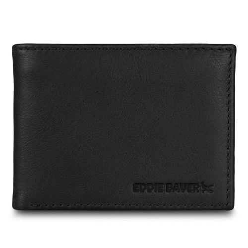EB Signature Logo Leather Flip Id Bifold Wallet