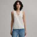 Women's Sunwashed Cotton Tie Front Tank