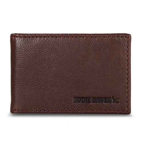 EB Signature Logo Leather Bifold With Money Clip Wallet