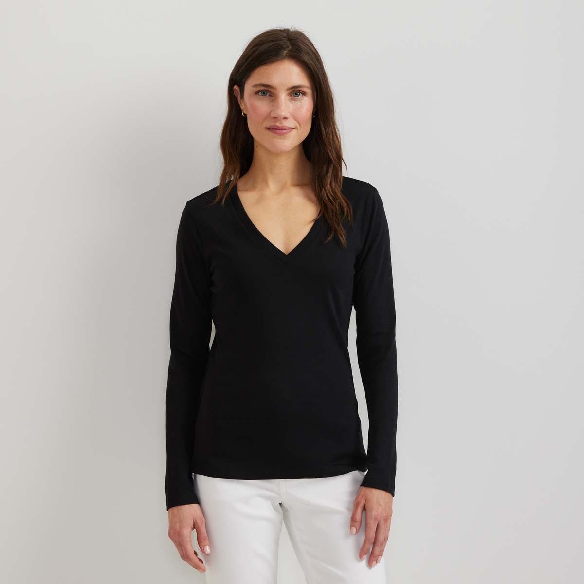Women's Everyday Long-Sleeve V-Neck T-Shirt