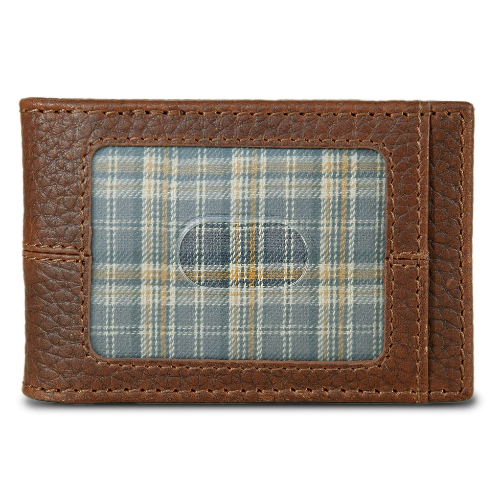 Rugged Leather Money Clip Bifold Wallet