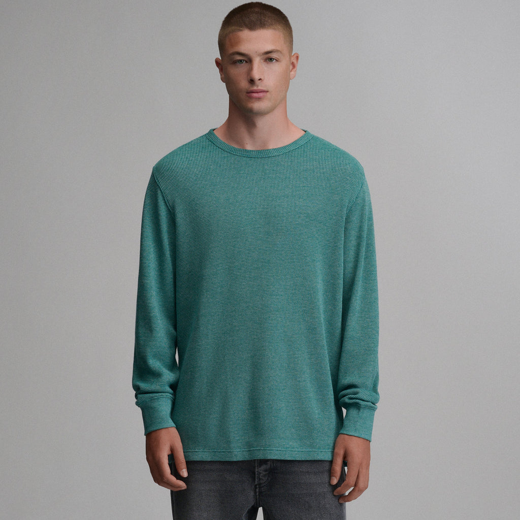 Men's Plaited Waffle Thermal Crew