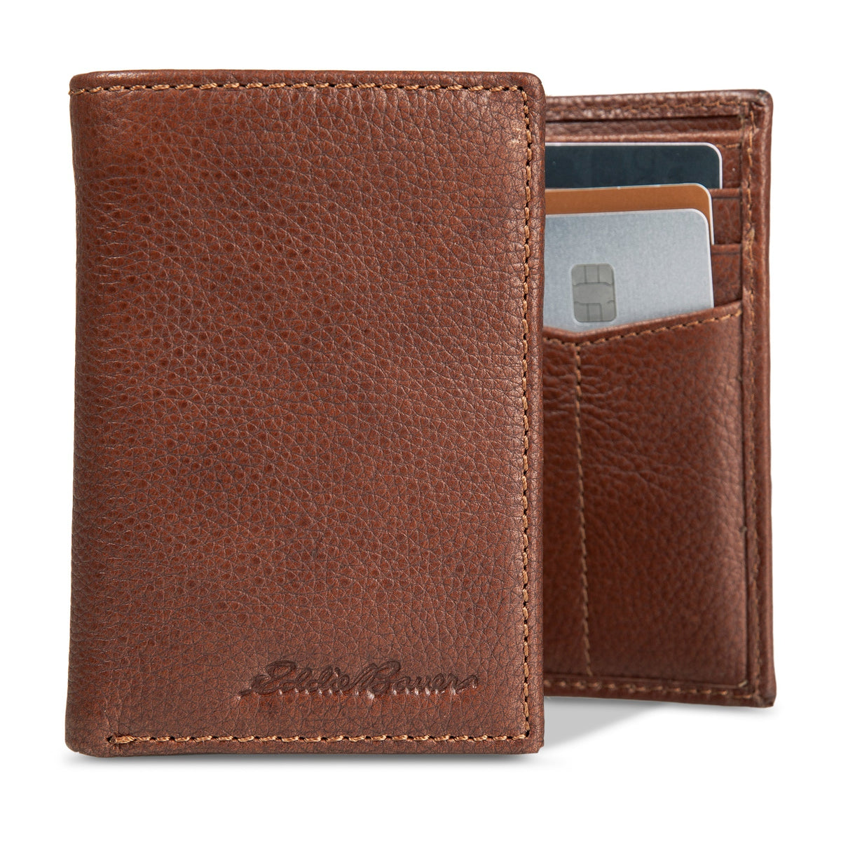 EB Signature Logo Leather Trifold Wallet