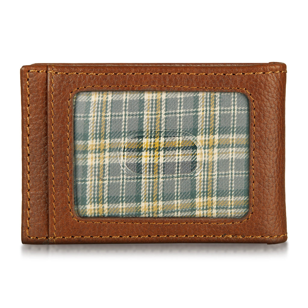 EB Signature Logo Leather Bifold With Money Clip Wallet
