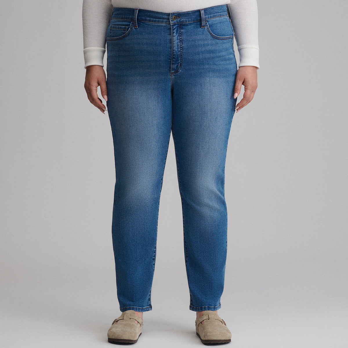 Women's Venture Stretch High-Rise Straight Leg Jeans