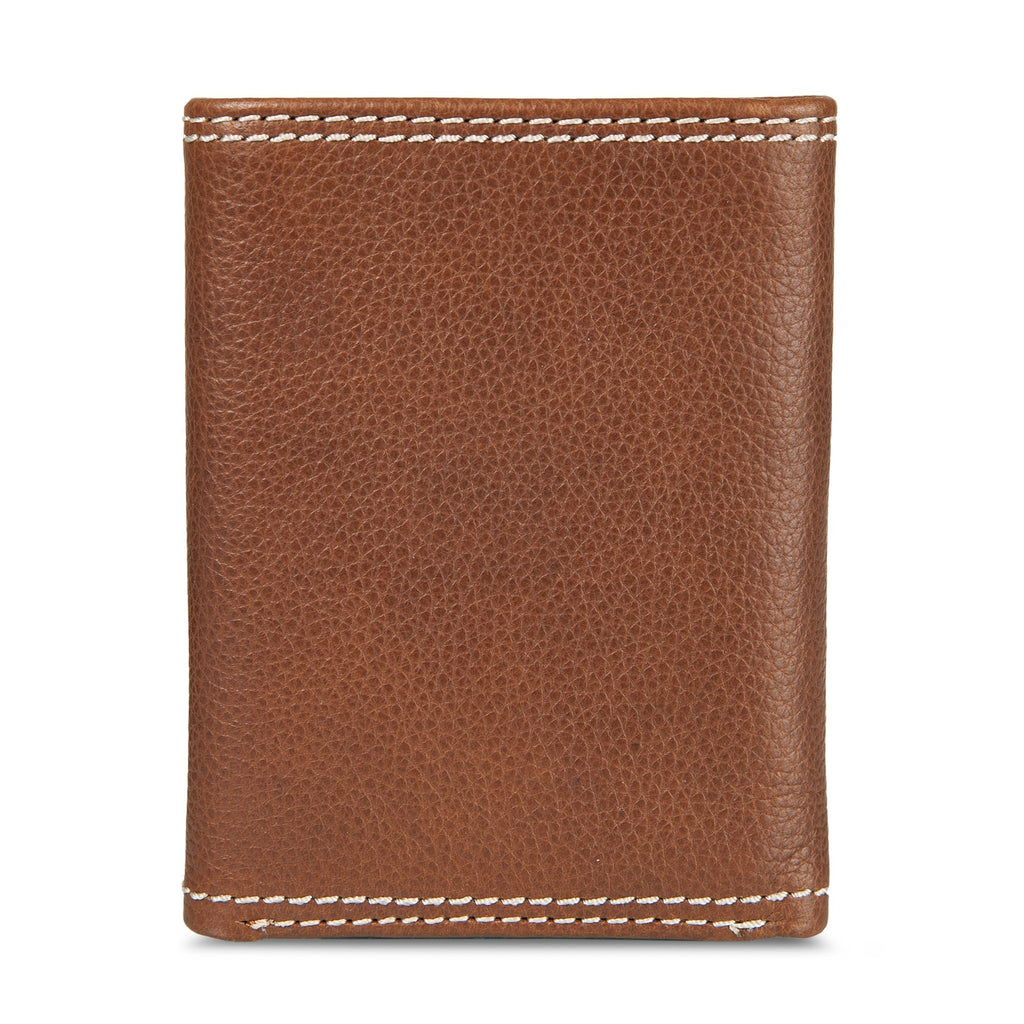 EB Signature Top Stitch Leather Trifold Wallet