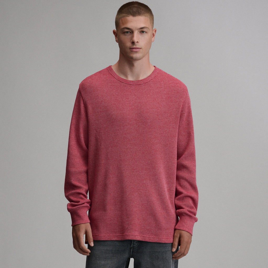 Men's Plaited Waffle Thermal Crew