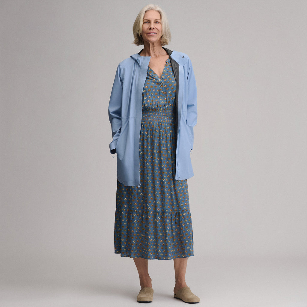 Women's Flutter Sleeve Smocked Waist Midi Dress