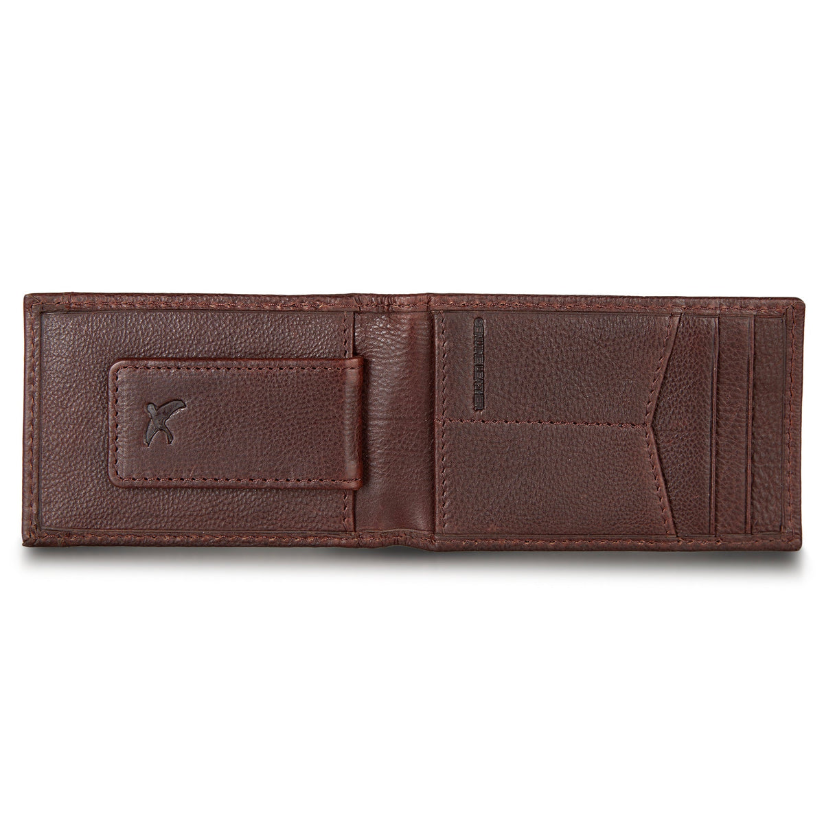 EB Signature Logo Leather Bifold With Money Clip Wallet