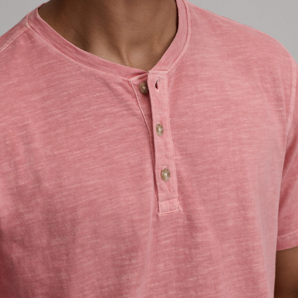 Men's Short-Sleeve Sunwashed Cotton Henley