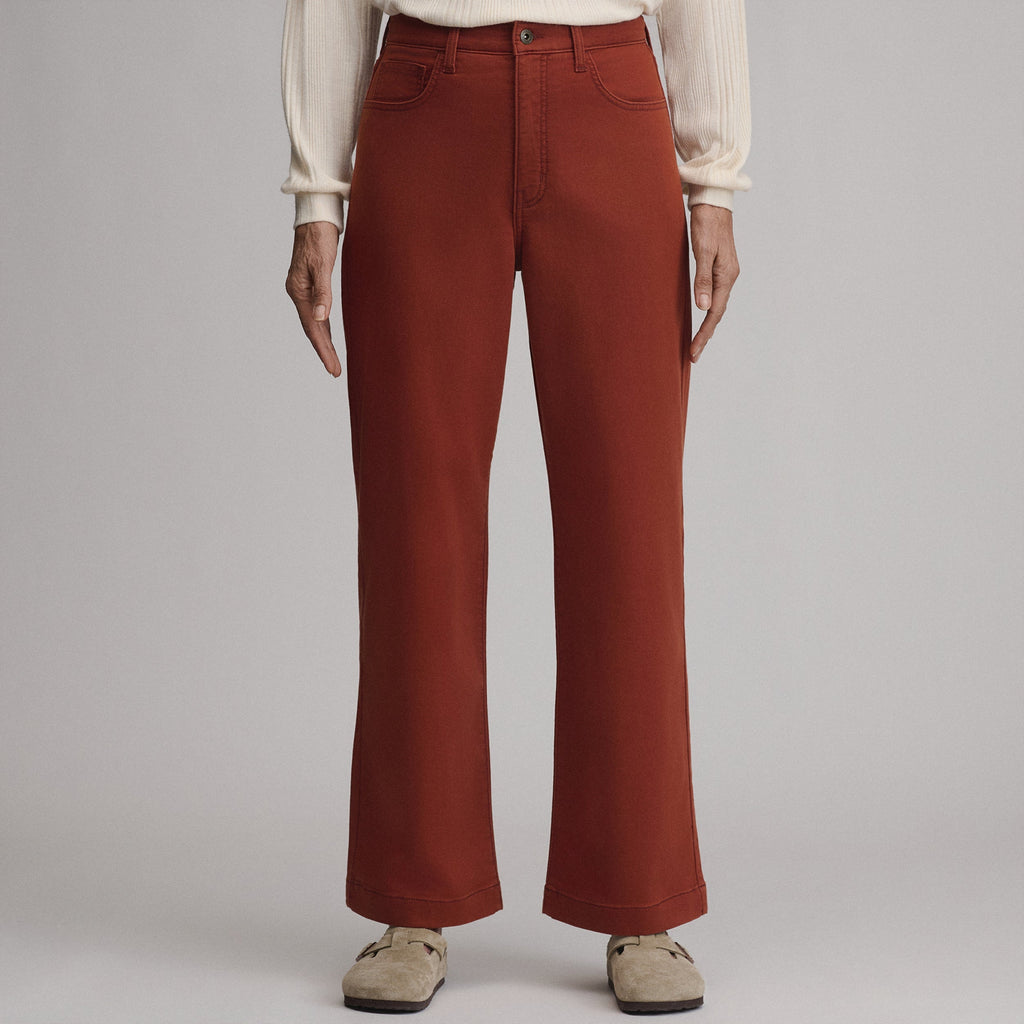 Women's High Waisted Wide-Leg Colored Jean