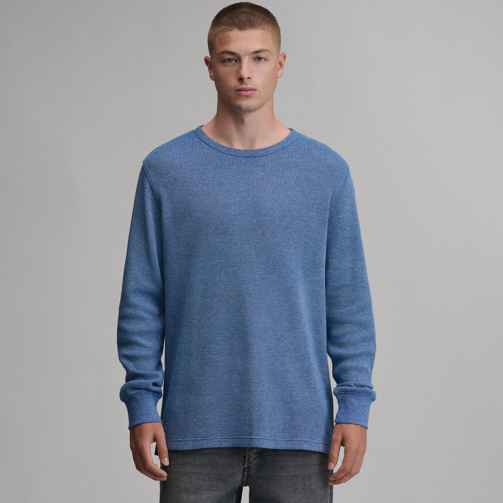 Men's Plaited Waffle Thermal Crew