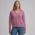 Women's Long-Sleeve Slub Johnny Collar Sweater