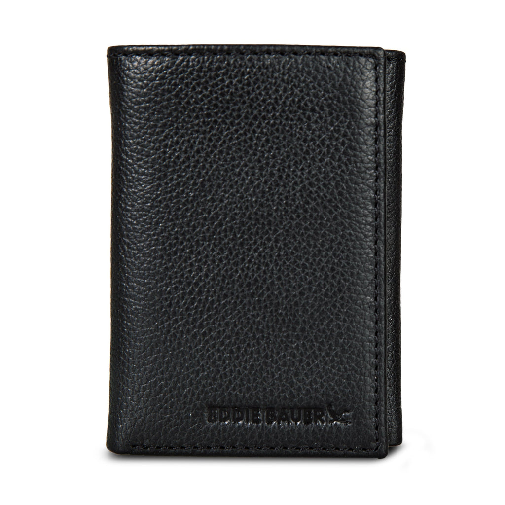 EB Signature Logo Leather Trifold Wallet